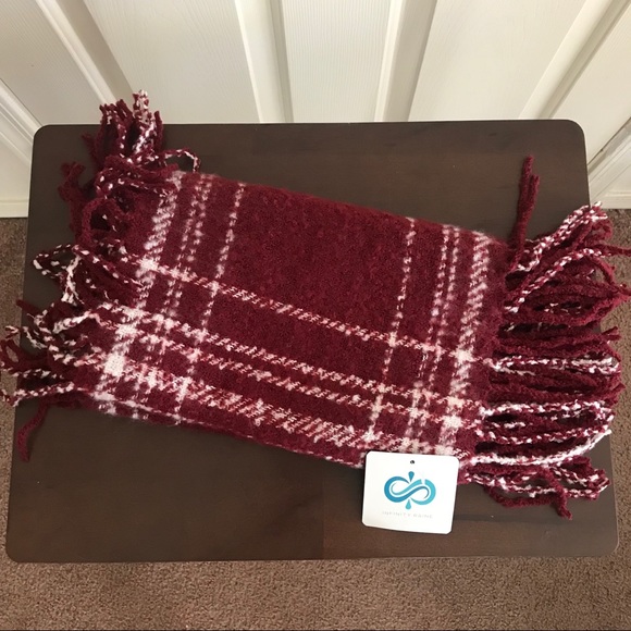 3 Colors! Plaid Fringe Infinity Scarf - Picture 7 of 7